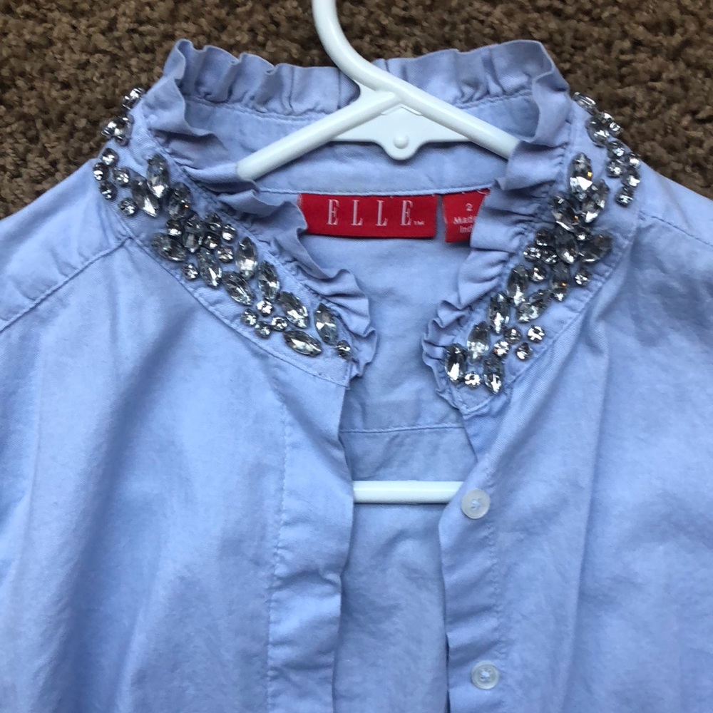 Crystal-collared shirt